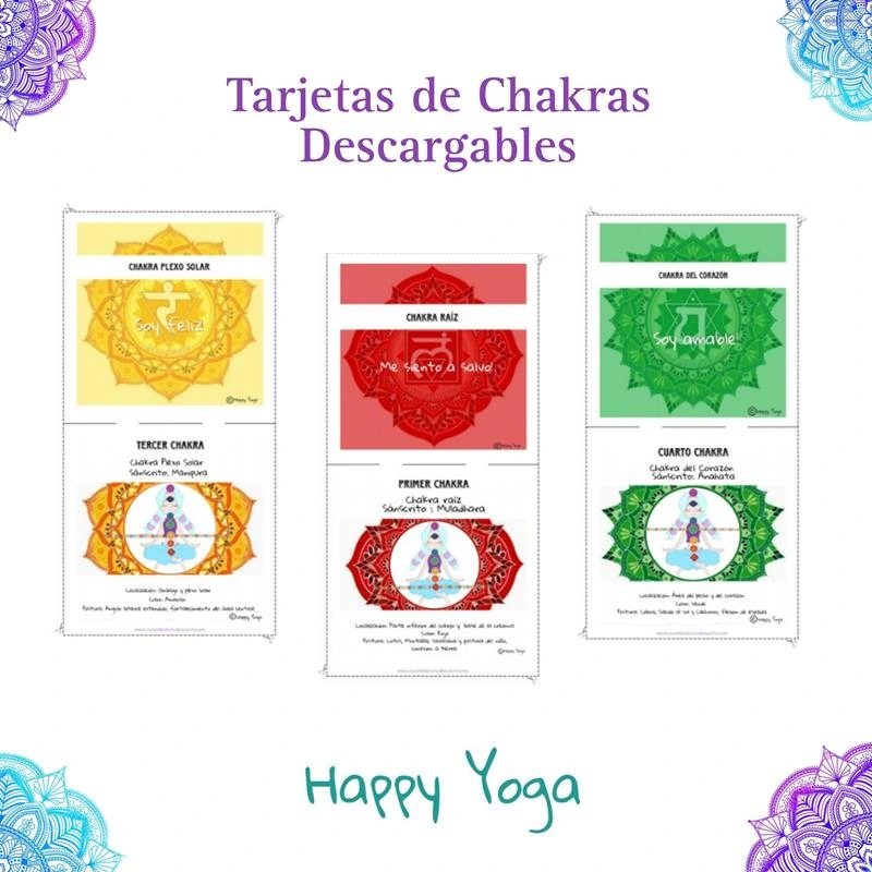 Tarjetas de chakras para niños PDF descargable